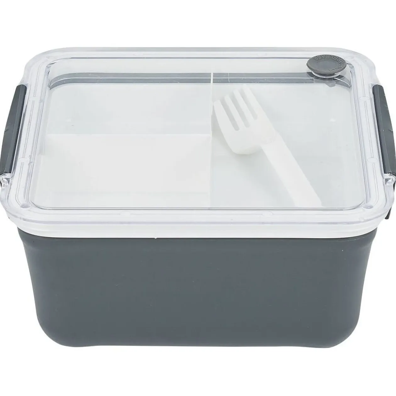 Lunch box 2 niveaux plastique gris 95cl