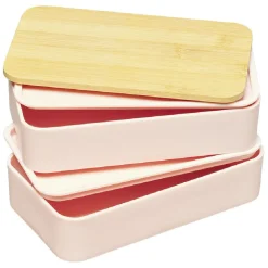 Lunch box couvercle bambou x2
