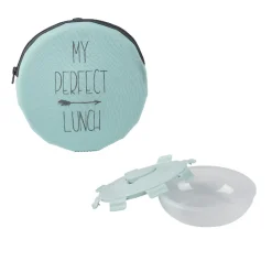 Lunch box ronde "My perfect lunch" bleu