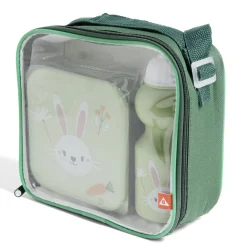 Lunchbox enfant 720ml avec gourde 350ml et sac de transport lapin vert