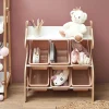 Meuble de rangement licorne 6 bacs 1 étagère en bois 63,3x29,5xH71,5cm
