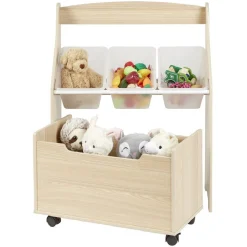 Meuble de rangement pour jouets 3 casiers 1 bac
