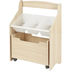 Meuble de rangement pour jouets 3 casiers 1 bac