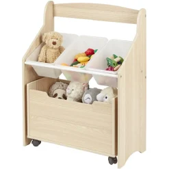 Meuble de rangement pour jouets 3 casiers 1 bac