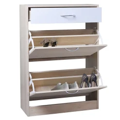 Meuble range-chausseurs Dali naturel blanc