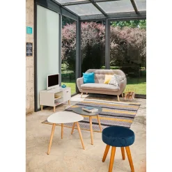 Meuble TV Bergen blanc 1 tiroir 2 niches