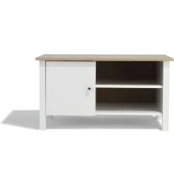Meuble TV blanc Bristol 1 porte et 2 niches