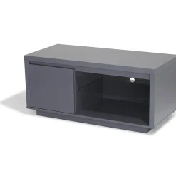Meuble TV Luminosa effet laqué gris anthracite 1 porte