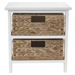 Mini meuble 2 tiroirs jacinthe d'eau bois blanc
