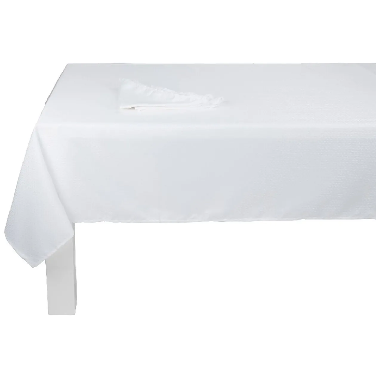 Nappe anti-taches Jacquard enduit et 8 serviettes assorties