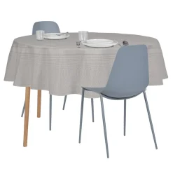 Nappe anti-tâches uni taupe Ø160cm