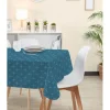 Nappe carrée bleue et blanche motif graphique