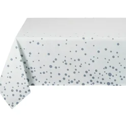 Nappe de table blanche à pois gris