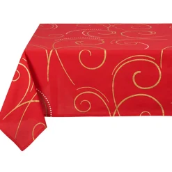 Nappe de table rouge et dorée
