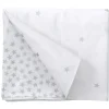 Nappe en coton blanc étoiles argentées