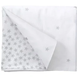 Nappe en coton blanc étoiles argentées