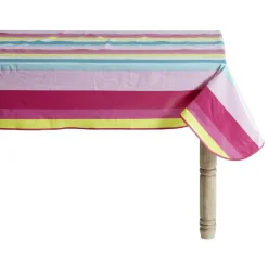 Nappe en toile cirée imperméable motif bayadère