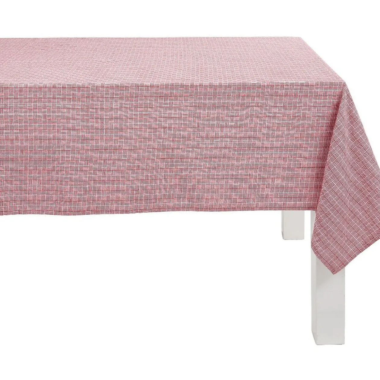 Nappe rectangulaire à carreaux rouge et blanc