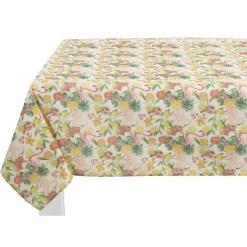 Nappe rectangulaire en polyester, effet jute imprimé