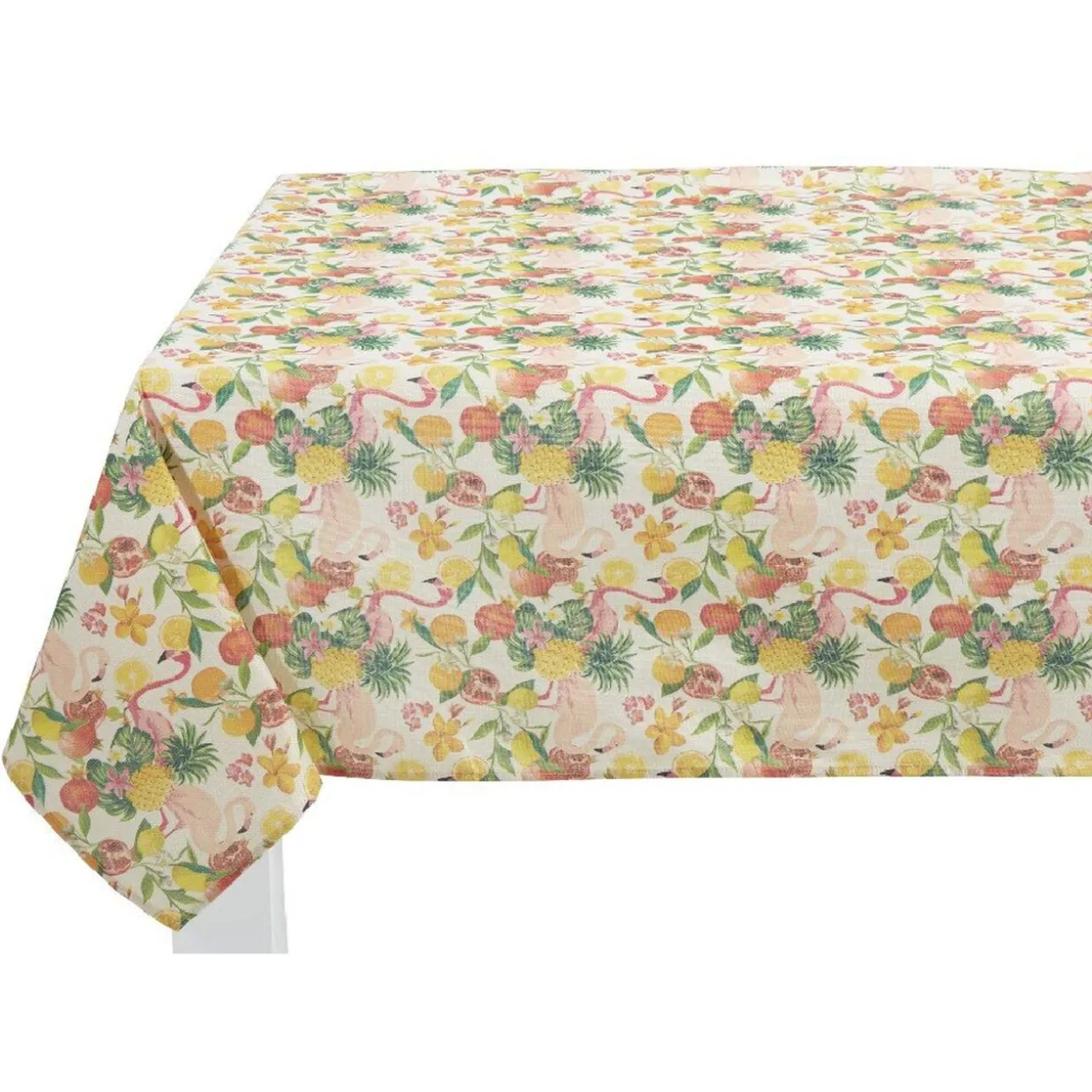Nappe rectangulaire en polyester, effet jute imprimé