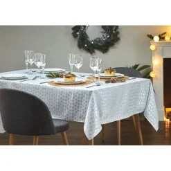 Nappe rectangulaire au décor doré 140x300