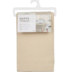 Nappe rectangulaire beige unie