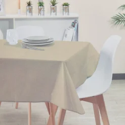 Nappe rectangulaire beige unie