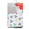 Nappe rectangulaire blanche à motifs multicolores