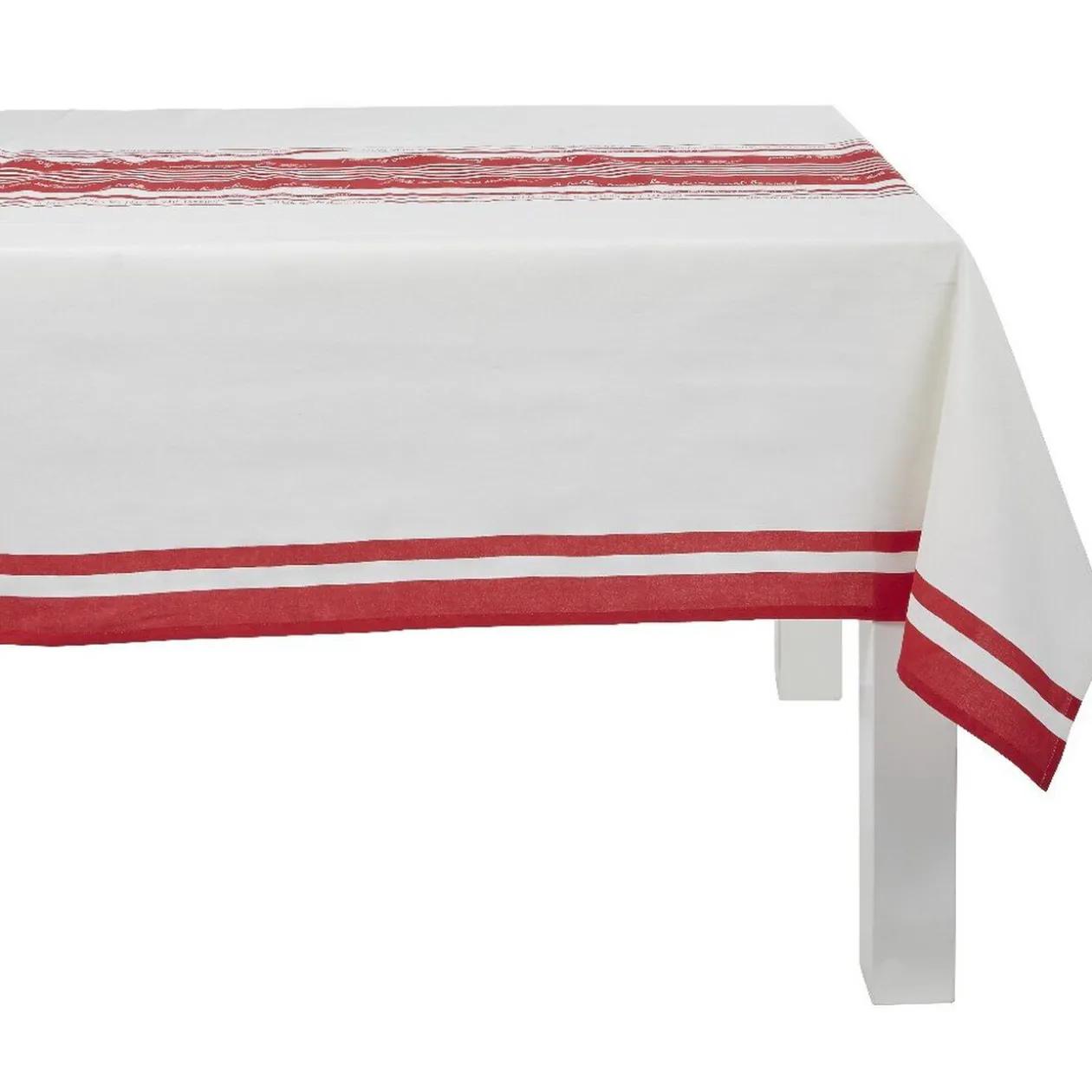 Nappe rectangulaire blanc et rouge design barbecue