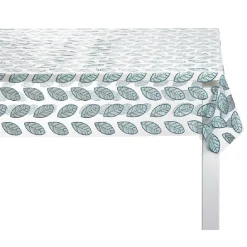 Nappe rectangulaire cristal transparent motif feuille vert