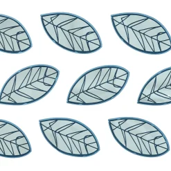 Nappe rectangulaire cristal transparent motif feuille vert