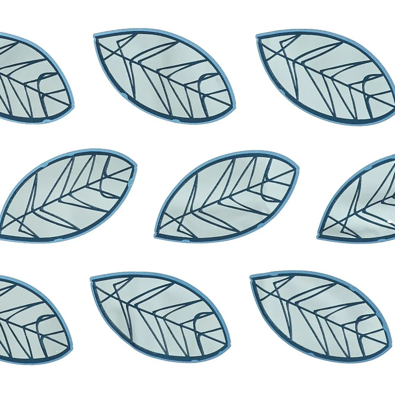 Nappe rectangulaire cristal transparent motif feuille vert