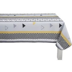 Nappe rectangulaire design géométrique jaune noir