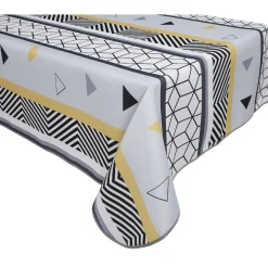 Nappe rectangulaire design géométrique jaune noir