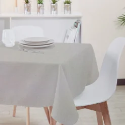 Nappe rectangulaire en coton chambray taupe