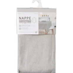 Nappe rectangulaire en coton chambray taupe