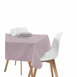 Nappe rectangulaire en coton et polyester rose