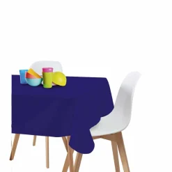 Nappe rectangulaire en plastique et polyester bleu