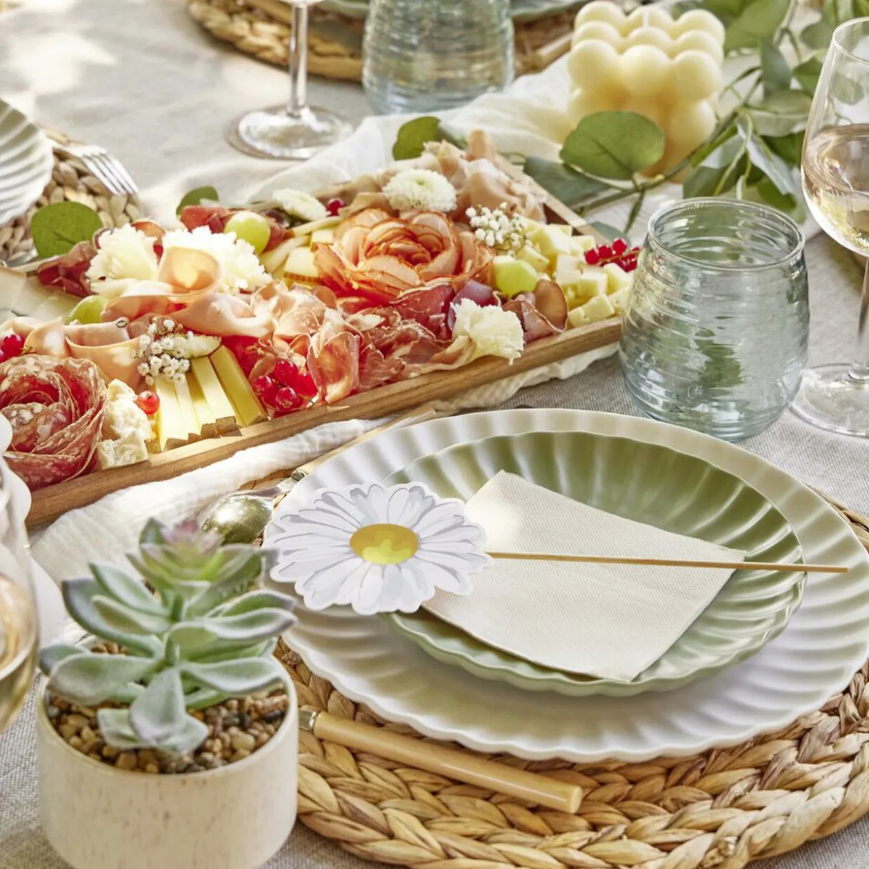 Nappe rectangulaire en tissu beige 140x250cm