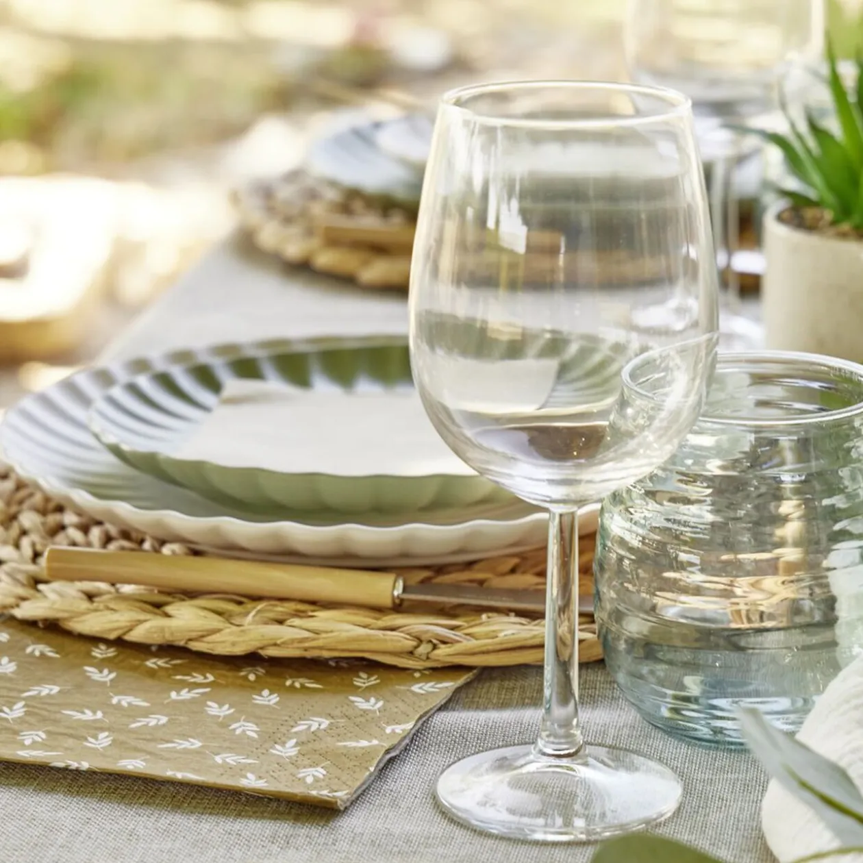 Nappe rectangulaire en tissu beige 140x250cm