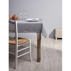 Nappe rectangulaire grise fil brillant