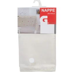 Nappe rectangulaire grise à pois rouge blanc et noir