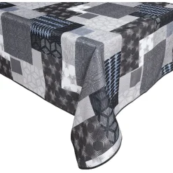 Nappe rectangulaire imprimée carreaux de ciment gris
