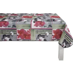 Nappe rectangulaire imprimé multicolore orchidées