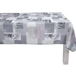 Nappe rectangulaire imprimée zen galets gris