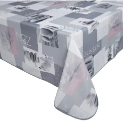 Nappe rectangulaire imprimée zen galets gris