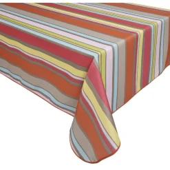 Nappe rectangulaire imprimée rayures multicolore