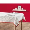 Nappe rectangulaire imprimée design oreige blanc gris