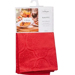 Nappe rectangulaire jacquard damassé rouge infroissable