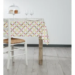 Nappe rectangulaire multicolore pastel